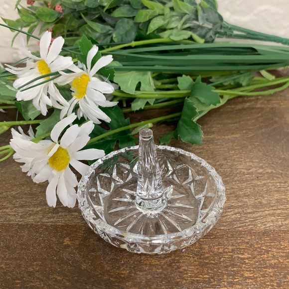 VTG Clear Cut Glass Ring Dish